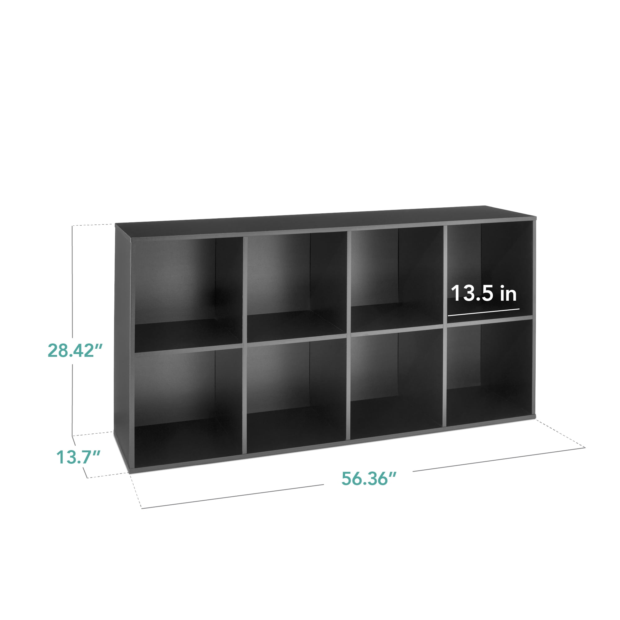 Best Choice Products 8-Cube Bookshelf, 13.5in Display Storage System, Organizer w/ Removable Back Panels - Black