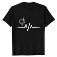 thumbnail image 3 of VBTAPA Valentine's Day T-shirts for Men Heartbeat Graphic Tees Short Sleeve Casual Summer Tops Black L, 3 of 6