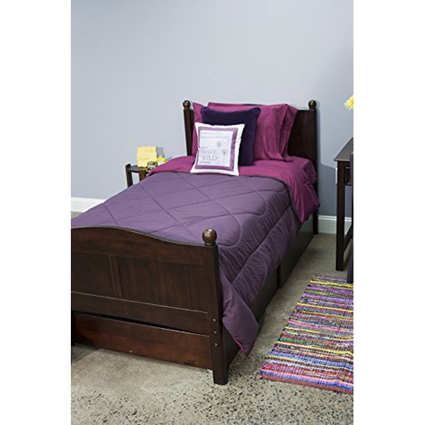 5 Piece Dorm Twin XL Reversible Bed In A Bag with Comforter, Flat Sheet