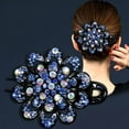 thumbnail image 4 of Rhinestones Flower Hair Clip Ponytail Hairclip Duckbill Hairpin Barrette Crystal Fancy Decorative Hair Accessories For Women, 4 of 10