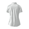 thumbnail image 4 of Womens Fashion Dressy Tops Short Sleeve Cowl Neck Shirts Classy Blouses (White S), 4 of 4