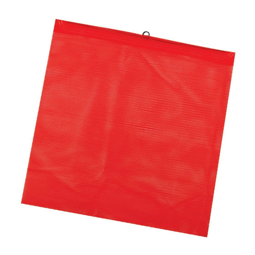Red Safety Flag With Wire Loop For Wide And Oversize Load Marking On