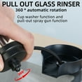 thumbnail image 3 of Automatic Rotating Cup Washer with Hose Tee G1/2 Male Thread Pull Out Glass Rinser for Kitchen Sink, 3 of 7