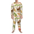 thumbnail image 4 of Bingfone Men'S Pajama Set 2 Piece Loungewear Pjs, Long Sleeve With Pajama Pants-Monkeys In The Jungle, 4 of 9