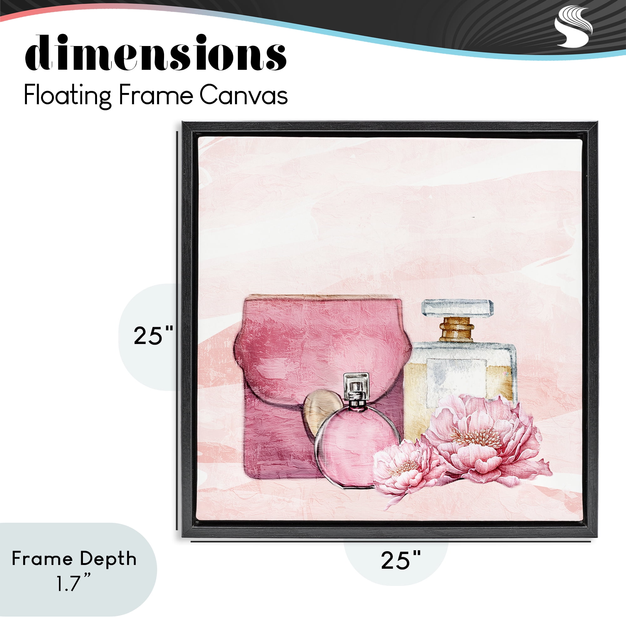Stupell Industries Blush Glam Time Collection Black Framed Floater Canvas Wall Art, design by Kim Allen