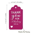 thumbnail image 5 of Inkdotpot Silver Foil Paper Hang Tags ThankYou For Celebrating With Us Bridal Shower-Baby Shower-Retirement-Wedding-Birthday Favor Tags 100 Pack, 5 of 6