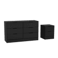 thumbnail image 3 of Kappesberg Fresno Black 2-Piece Bedroom Set with 6-Drawer Dresser and 2-Drawer Nightstand - for Adults and Teens, 3 of 9