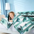thumbnail image 5 of Homewish Glowing Butterfly Queen Bedding for Girls, Bling Stars Diamonds Bedding Comforter Set Queen, Cyan White, Black Reversible, 7-Piece, 5 of 7