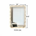 thumbnail image 6 of Solid Wood Wavy Rectangle Mirror-Natural-Wood 40" x 28" Modern Mirror Wall Decor for Bathroom, Bedroom, Living Room, Dining Room, Cloakroom, Entryway, 6 of 9