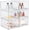 Clear, variant on 4 Pack Stackable Clear Acrylic Makeup Organizer with Handles, Plastic Storage Drawers for Vanity, Bathroom, Kitchen Cabinets, Pantry