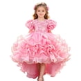 thumbnail image 2 of Girl Dress Size 3-4Y Kids Puffy Short Sleeve Embroidered Trailing Cake Party Long Dress Toddler Girls Dresses, 2 of 6