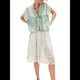 thumbnail image 3 of Camisas de Verano para Mujer, con Cuello en V, Lazo y Abertura Frontal, Blusas Extragrandes con Botones, Blusas Casuales de Corta con Ribete de Encaje. Verde L, 3 of 8