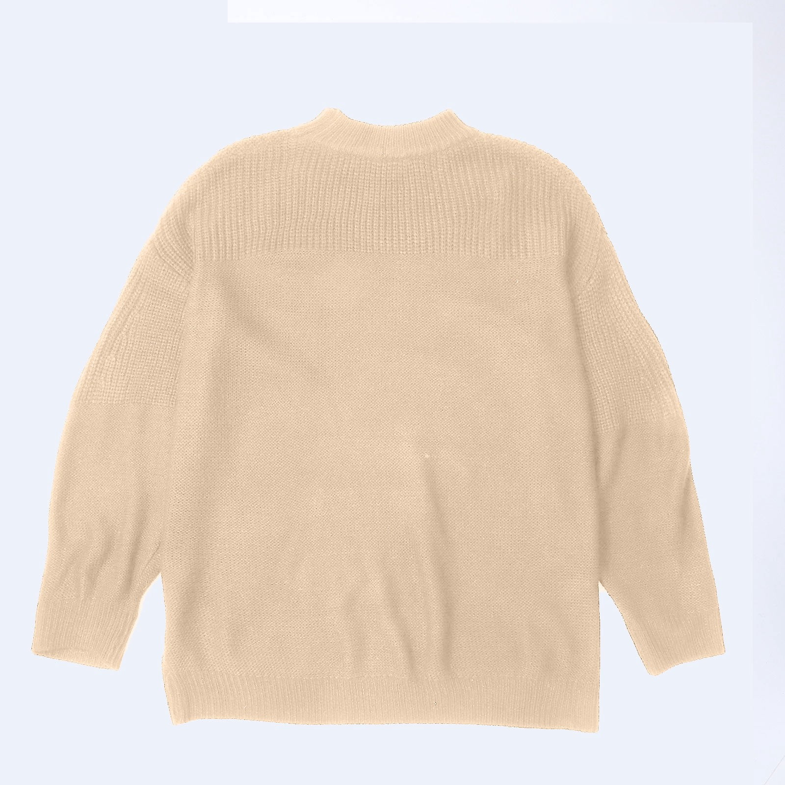 Holzkary Women's Casual Long Sleeve Sweaters Women's Casual Long Sleeve Sweaters Loose Crewneck Knit Solid Pullover Sweater Jumper Tops Loose Crewneck Knit Solid Pullover Sweater Jumper Tops Khaki M