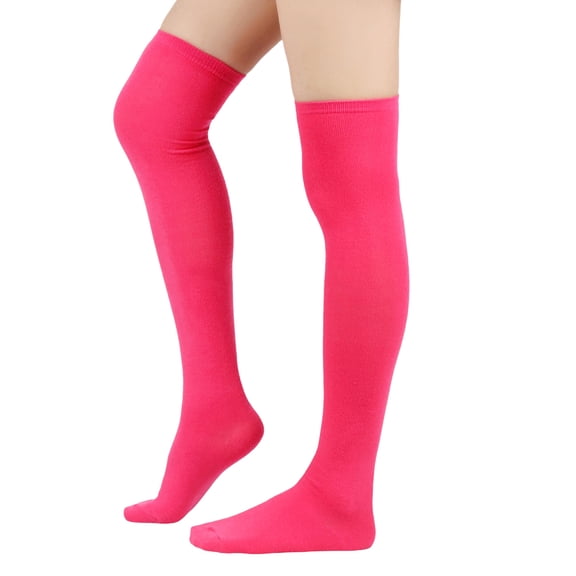 Garbnen Thigh High Socks Solid Color Over the Knee Stockings Comfortable Lightweight Hosiery for Halloween and Daily Wear