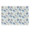 thumbnail image 1 of Ocean Cutting Board, Marine Life Themed Abstract Seashells Scallops with Bohemic Prints, Decorative Tempered Glass Cutting and Serving Board, Large Size, Navy Blue Marigold, by Ambesonne, 1 of 1