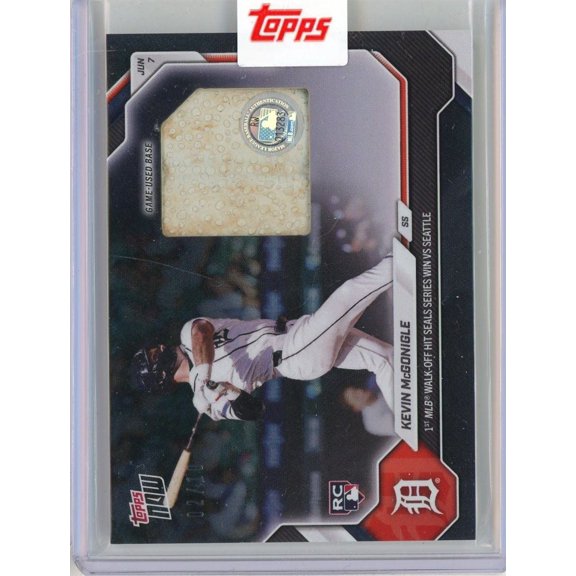 Collectible 2026 Topps Now Kevin McGonigle #302R Black Relic /10 1st MLB Walk Off Hit Seals Series Win Vs Seattle Detroit Tigers Rookie RC Baseball Card