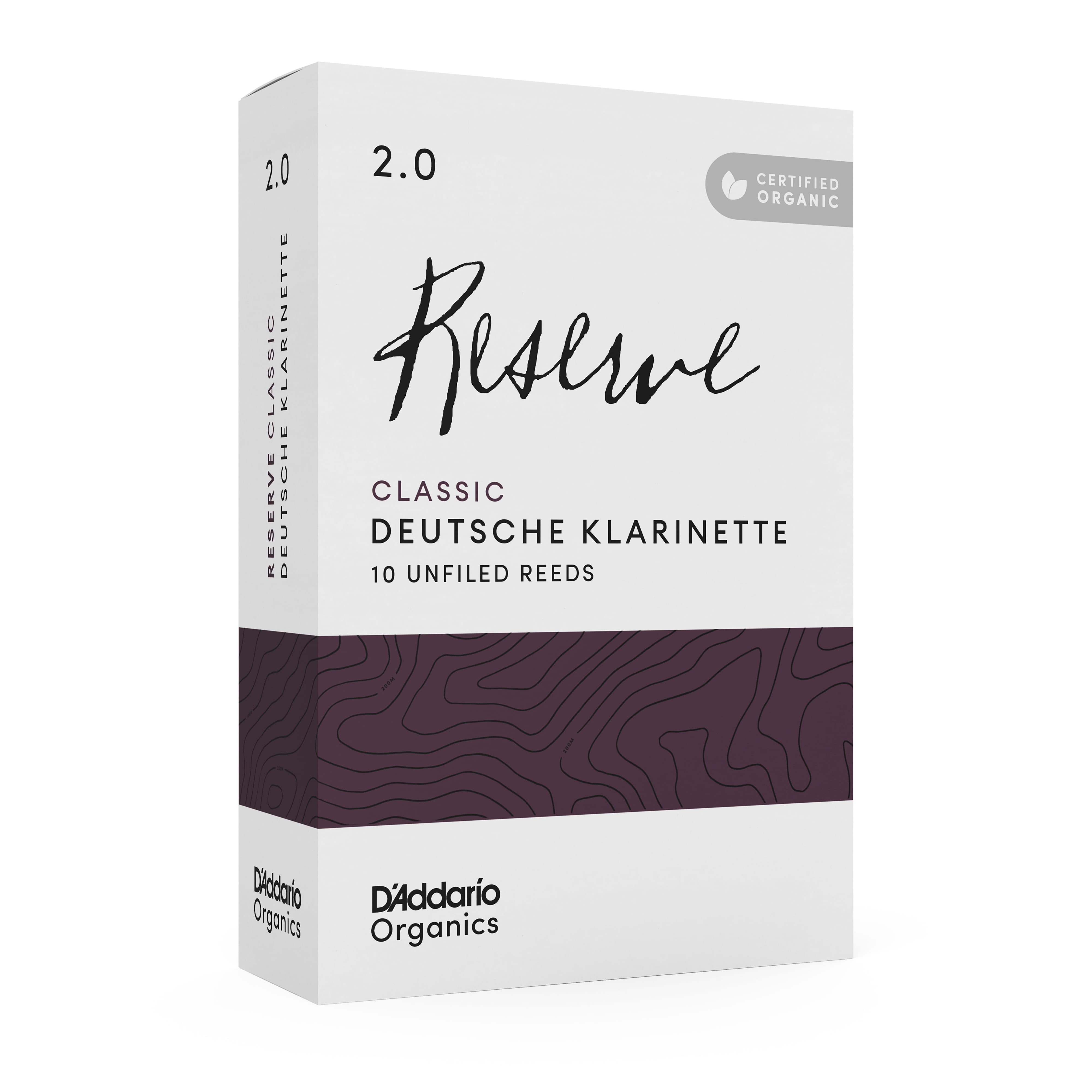 D'Addario Organic Reserve Classic Deutsche Klarinette Reeds Strength 2.0 10-pack