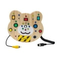 thumbnail image 2 of Tablero sensorial de juguete Montessori, tablero de interruptores LED, tablero de actividades de madera para niños de 2, 3 y 4 años 19cmx17cmx2.4cm, 2 of 9