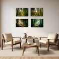 thumbnail image 5 of ZHONGYUTONG Green Forest Canvas Wall Art Sunshine Through Forest Road Picture Prints Morning Sunrise Paintings Nature Landscape Wall Decor Framed (24.00" x 36.00"), 5 of 6