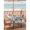 thumbnail image 2 of Outdoor Tablecloth with Umbrella Hole for Patio/Picnic/Party/Camping, Navy Blue Sea Turtle Coastal Waterproof Table Cloth Rectangle Table Cover Washable, Beach Black Coral Nautical Rustic (52"x 70"), 2 of 8