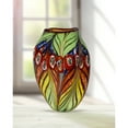 thumbnail image 2 of Dale Tiffany Peacock Feather Hand Blown Art Glass Vase, 2 of 2