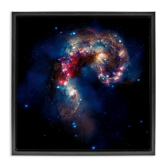 Stupell Industries Vivid Nebula Galaxy Astrology & Stars Photography Black Floater Framed Canvas Art Print Wall Art, 18 x 18