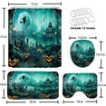 thumbnail image 2 of 4 Pcs happy Halloween Shower Curtain Set, with Non-Slip Rugs,Toilet Lid Cover and Bath Mat, Pumpkin Spider Decor for Bathroom, Halloween Party Gifts Supplies, 72'' x 72'', 2 of 6
