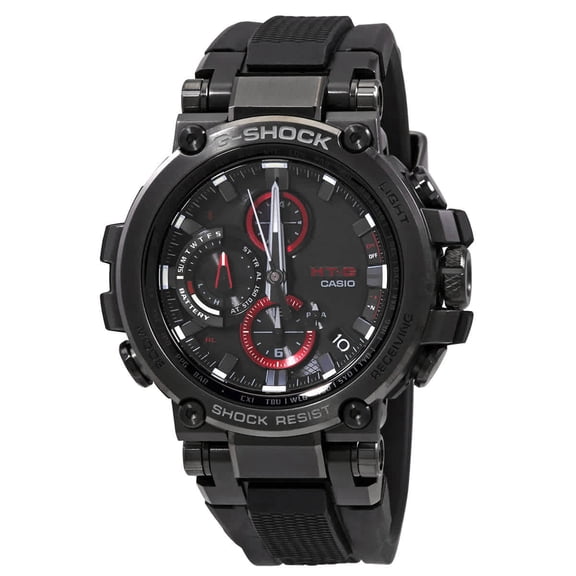 Casio G-Shock MT-G Analog Smartphone Link Resin Strap Black Dial Solar MTG-B1000B-1A 200M Men's Watch