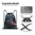 thumbnail image 4 of Xecao Wave Chain Shark Pattern Sports Drawstring Backpack - String Swim Gym Bag with Wet Proof Pocket for Women&Men-Medium, 4 of 6