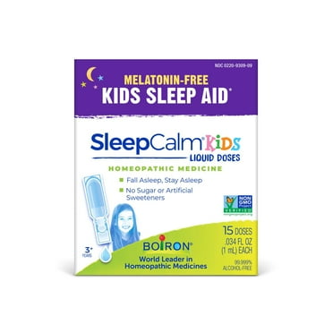 Boiron SleepCalm Kids Liquid Dose Melatonin-Free, Homeopathic Medicine for Sleep Relief, Calms Restless Sleep, 15 Liquid Doses