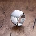 thumbnail image 4 of Men Fashion Simple Wild Square Big Width Titanium Steel Rings, 4 of 7