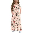 thumbnail image 2 of Gamivast Girls Dresses Size 10-12 Floral Maxi Dress Boho Ruffle Sleeve Pleated Casual A-Line Swing Dresses with Pockets Clothes Under $5.00 Tracking My Recent Order, 2 of 3
