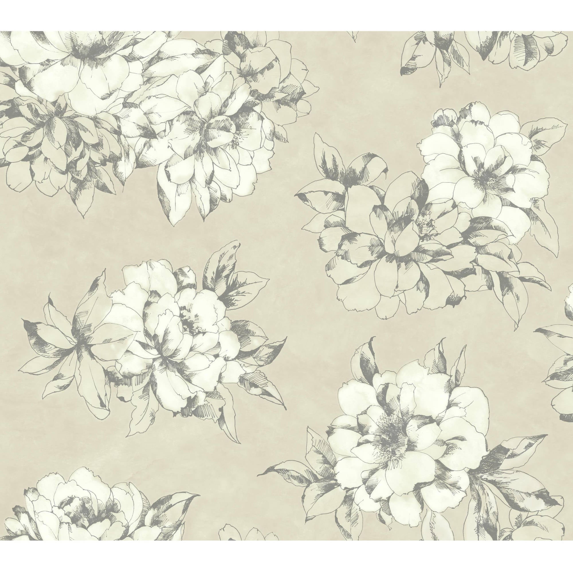 York Wallcoverings Black & White Watercolor Floral Wallpaper - Walmart