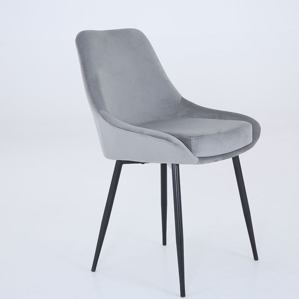 Kepooman Dining Chairs, Mid Century Modern Kitchen Velvet Upholstered Accent Leisure Chairs, Set of 2, Grey Kepooman Dining Chairs, Mid Century Modern Kitchen Velvet Upholstered Accent Leisure Chairs, Set of 2, Grey