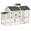 Romacci 71" Wooden Elevated Chicken Coop with Removable Tray and Nesting Box, White