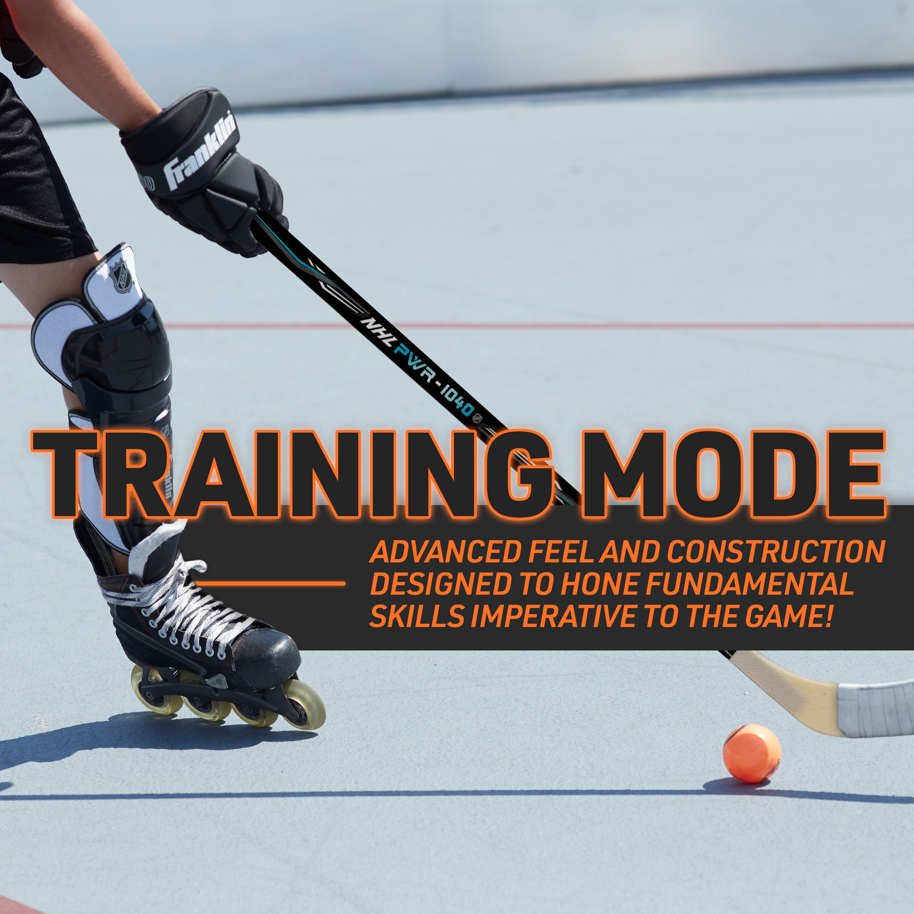 Franklin Sports NHL Youth Street Hockey Stick - Power 1040 Kids Outdoor Street Hockey Sticks - 48" Inch Youth Junior Hockey Stick for Kids - Left Handed Hockey Stick - Wood/Fiberglass Shaft - Lefty