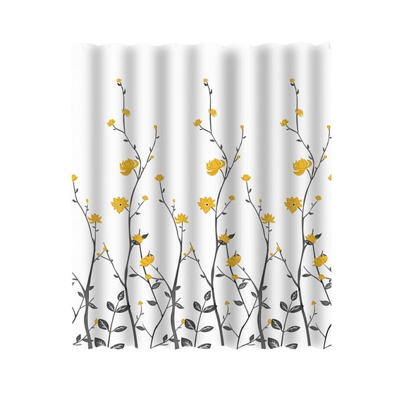 Qholemyo Polyester Shower Curtain 71x71 Inch Floral Print Water Repellent With Hooks Easy Install Bathroom Decor Divider