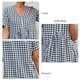 thumbnail image 1 of Vestido Con Estampado A Cuadros Vestido De Manga Corta Para Mujer Vestido Con Estampado A Cuadros Vestido Con Estampado A Cuadros Transpirable De Manga Corta Con Volantes Cuello En ANGGREK Negro L, 1 of 5