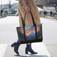 thumbnail image 4 of FORMRS Canvas Laptop Tote Bag for Women with 15.6" Computer Compartments Shoulder Handbag, Mountains and Forests, 4 of 7
