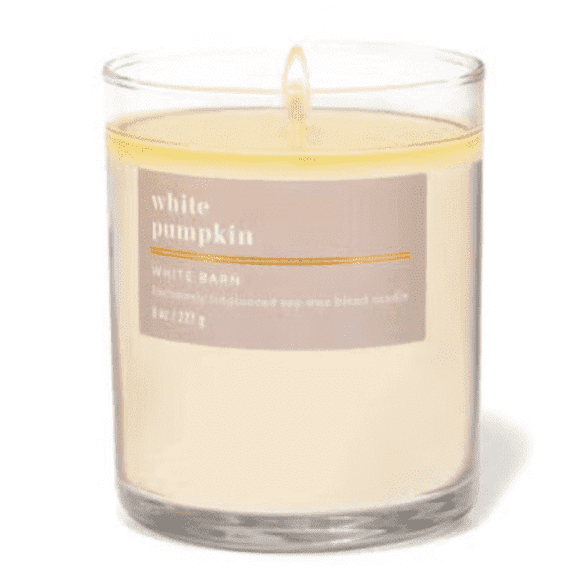 Bath & Body Works White Barn 8 oz White Pumpkin Scented Single Wick Candle