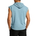 thumbnail image 4 of GrmtClth Men Hoodies Lightweight Sleeveless Tank Top Fashion Hooded T-Shirts Trendy Drawstring Clothing Light Blue XL, 4 of 8