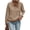 Khaki, variant on Women's Hoodies Casual Long Sleeve Quilted Half Button Drop Shoulder Pullover Tops Loose Drawstring