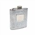 thumbnail image 2 of Hip Flask Holding 6 oz - Silver Beaded Finish, Stainless Steel, Screw-On Cap, Expertly Welded, Leakproof, Rustproof, Front Engravable for Personalized Gift, 2 of 4