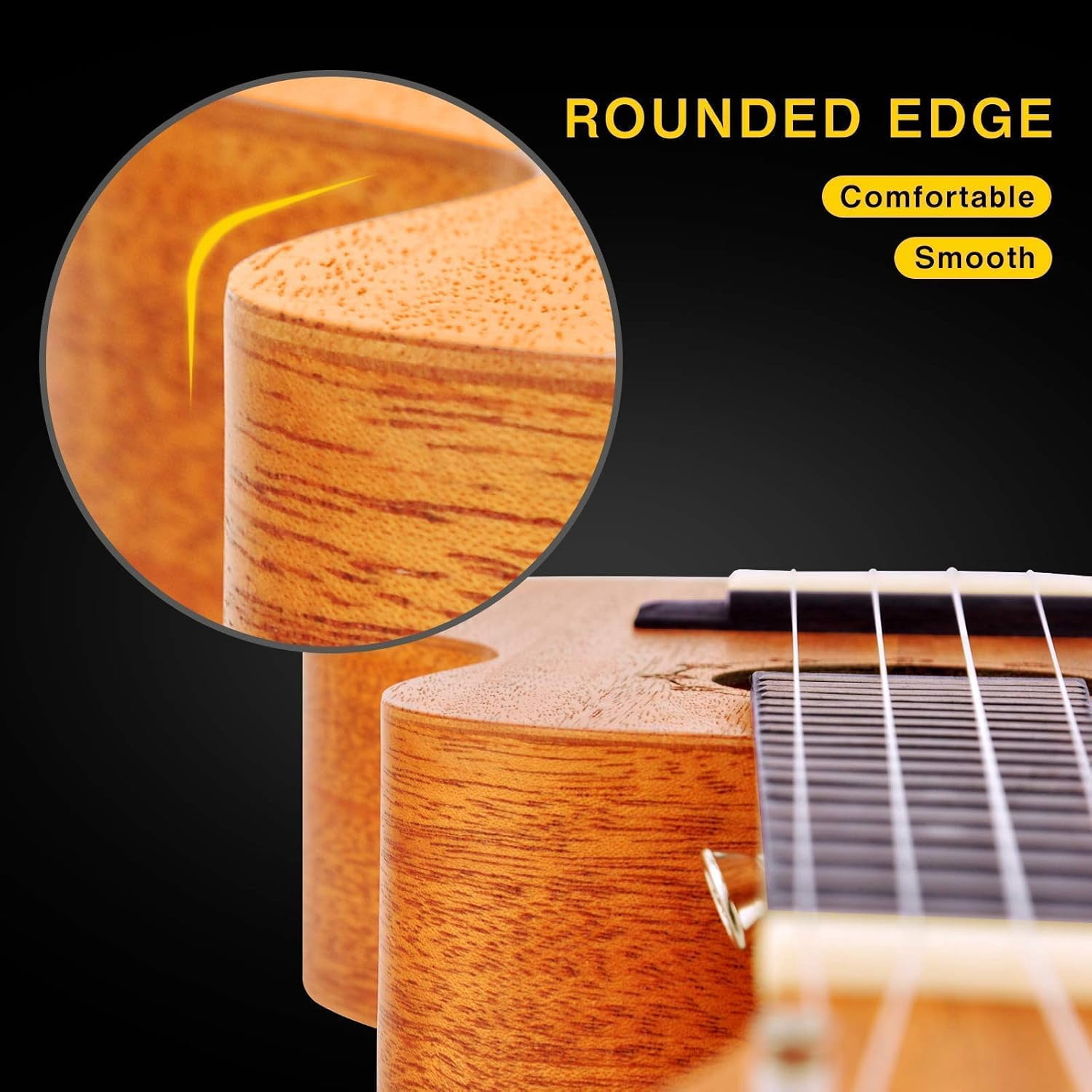 EASTROCK Mahogany Soprano Ukulele Beginner Kit 23 inch Solid Wood with Arched Back & Aquila Strings & Gig Bag