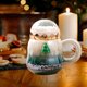 thumbnail image 4 of Fiudx Ofertas y liquidaciones Taza de cerámica navideña con degradado perlado en rojo y verde, taza festiva con tapa, 500 ml, como regalo de Navidad para familiares, socios y compañeros de trabajo, 4 of 6