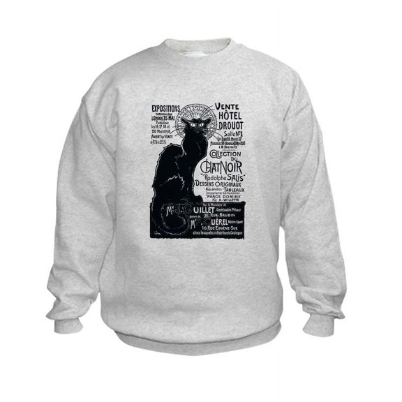 CafePress - Chat Noir Cat Sweatshirt - Kids Sweatshirt, Youth Crew Neck Sweatshirt