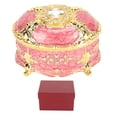 thumbnail image 3 of Caja de baratijas vintage, caja organizadora de joyas con diamantes de imitación, caja de pendientes de aleación de zinc, caja de joyería grabada, apariencia llamativa, 3 of 9