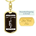 thumbnail image 3 of Tarot Card Skeleton Hanged Man Keychain Dog Tag Stainless Steel or 18k Gold, 3 of 8