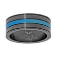 thumbnail image 3 of Black Ion Plated Stainless Steel Blue Line 8mm Ring - Size 11, 3 of 5