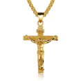 thumbnail image 1 of Pendentif Croix Crucifix Jésus-Christ en Acier Inoxydable Argenté pour Hommes, 1 of 6